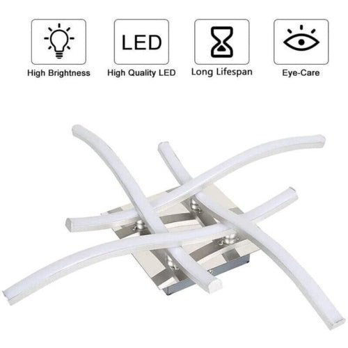 Ceiling Light 4 Wave Lights Modern Kitchen Living Room Bedroom Lamp LED Dimmable - WAREHOUSE SHOP