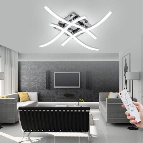 Ceiling Light 4 Wave Lights Modern Kitchen Living Room Bedroom Lamp LED Dimmable - WAREHOUSE SHOP