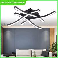 Ceiling Light 4 Wave Lights Modern Kitchen Living Room Bedroom Lamp LED Dimmable - WAREHOUSE SHOP