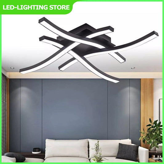 Ceiling Light 4 Wave Lights Modern Kitchen Living Room Bedroom Lamp LED Dimmable - WAREHOUSE SHOP