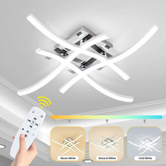 Ceiling Light 4 Wave Lights Modern Kitchen Living Room Bedroom Lamp LED Dimmable - WAREHOUSE SHOP