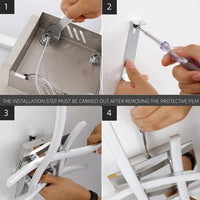 Ceiling Light 4 Wave Lights Modern Kitchen Living Room Bedroom Lamp LED Dimmable - WAREHOUSE SHOP