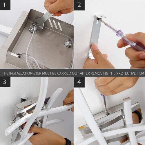 Ceiling Light 4 Wave Lights Modern Kitchen Living Room Bedroom Lamp LED Dimmable - WAREHOUSE SHOP