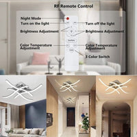 Ceiling Light 4 Wave Lights Modern Kitchen Living Room Bedroom Lamp LED Dimmable - WAREHOUSE SHOP
