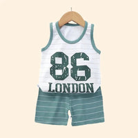 Children Sets Kids Clothes Boys Girls Vest Suit Summer Children's Clothing baby Cotton T-Shirts Shorts Tank Top Sleeveless - WAREHOUSE SHOP