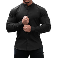 Classic, Casual Men Long Sleeve Shirt. Button Down, Solid Color for Casual and Official wears - WAREHOUSE SHOP