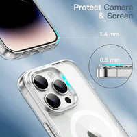 Clear Phone Case For iPhone 11 12 13 14 15 Pro Max For Magsafe Magnetic Wireless Charging Magsafe Case 7 8 XR XsMax Cover Case - WAREHOUSE SHOP