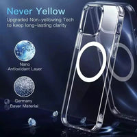 Clear Phone Case For iPhone 11 12 13 14 15 Pro Max For Magsafe Magnetic Wireless Charging Magsafe Case 7 8 XR XsMax Cover Case - WAREHOUSE SHOP