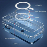 Clear Phone Case For iPhone 11 12 13 14 15 Pro Max For Magsafe Magnetic Wireless Charging Magsafe Case 7 8 XR XsMax Cover Case - WAREHOUSE SHOP