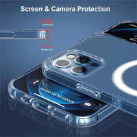 Clear Phone Case For iPhone 11 12 13 14 15 Pro Max For Magsafe Magnetic Wireless Charging Magsafe Case 7 8 XR XsMax Cover Case - WAREHOUSE SHOP