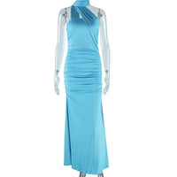 Color Dress Ribbon styled, Split Open Back women Dress. - WAREHOUSE SHOP
