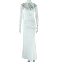 Color Dress Ribbon styled, Split Open Back women Dress. - WAREHOUSE SHOP