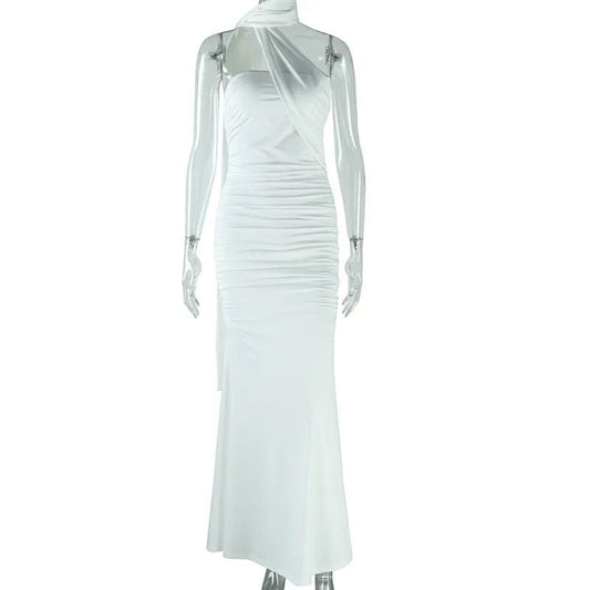 Color Dress Ribbon styled, Split Open Back women Dress. - WAREHOUSE SHOP