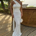 Color Dress Ribbon styled, Split Open Back women Dress. - WAREHOUSE SHOP