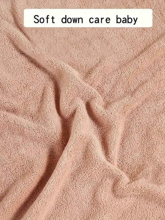 Coral Velvet Children’s Cape Bath Towel – soft and absorbent newborn bath wrap with cute cartoon design. Perfect for babies and toddlers after bath time. - WAREHOUSE SHOP