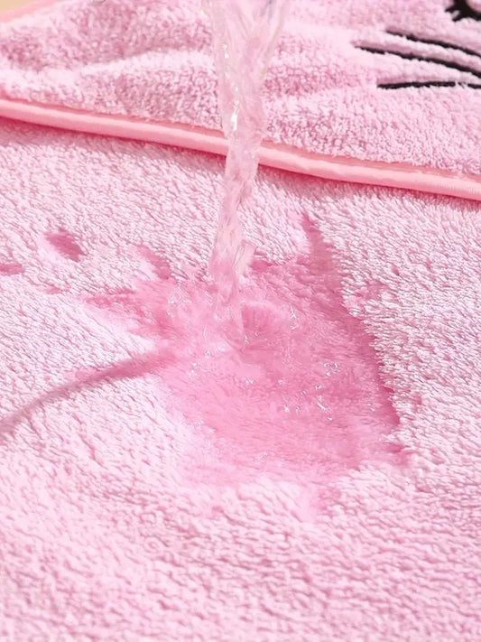 Coral Velvet Children’s Cape Bath Towel – soft and absorbent newborn bath wrap with cute cartoon design. Perfect for babies and toddlers after bath time. - WAREHOUSE SHOP
