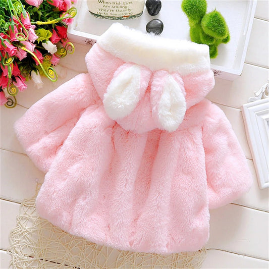 Cozy girls’ hooded sweater shawl. Soft plush, short sleeve autumn coat with cute cartoon style for everyday wear. - WAREHOUSE SHOP