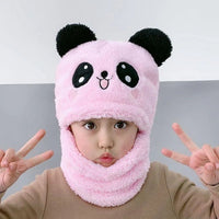 Cute 2pcs kids’ winter set with cartoon hat & scarf. Double - layer wool keeps boys & girls warm in autumn and winter. - WAREHOUSE SHOP
