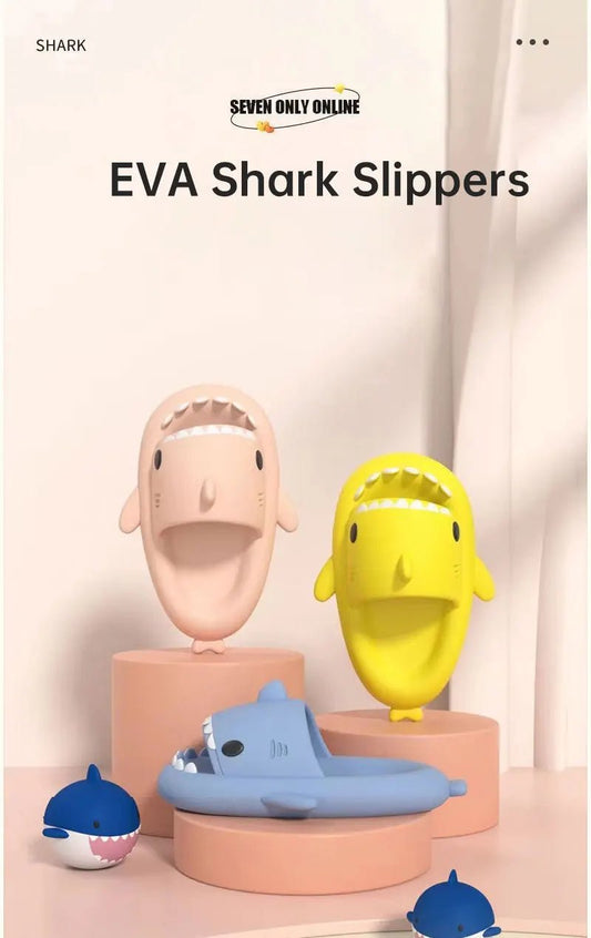 Cute cartoon shark slippers 🦈 Soft EVA sole, non - slip & comfy. Perfect indoor/outdoor shoes for kids – fun, safe & stylish children’s sandals! - WAREHOUSE SHOP