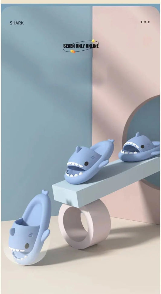 Cute cartoon shark slippers 🦈 Soft EVA sole, non - slip & comfy. Perfect indoor/outdoor shoes for kids – fun, safe & stylish children’s sandals! - WAREHOUSE SHOP