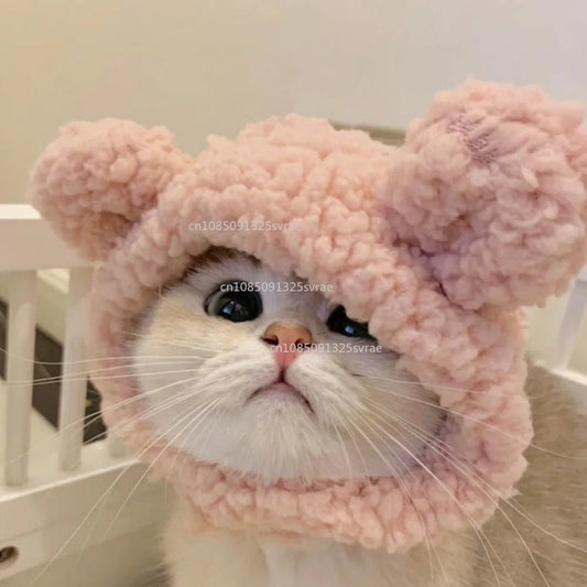 Cute Cat Hat Plush – Winter Knitted Pet Hat for Puppies & Kittens, Cosplay & Party Accessories - WAREHOUSE SHOP