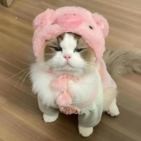 Cute Cat Hat Plush – Winter Knitted Pet Hat for Puppies & Kittens, Cosplay & Party Accessories - WAREHOUSE SHOP