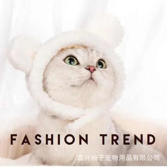 Cute Cat Hat Plush – Winter Knitted Pet Hat for Puppies & Kittens, Cosplay & Party Accessories - WAREHOUSE SHOP