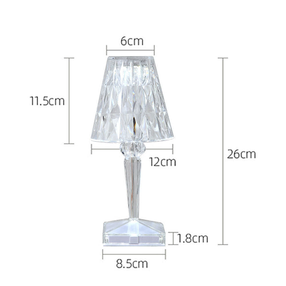RGB LED Crystal Table Lamp Diamond Rose Bar Night Light Touch Atmosphere Bedside