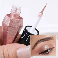 Diamond Shiny Eye Liners Eyeshadow Waterproof Silver Rose Gold Color Glitter Sequins Eyeliner Eye Shadow Makeup Beauty Cosmetics - WAREHOUSE SHOP