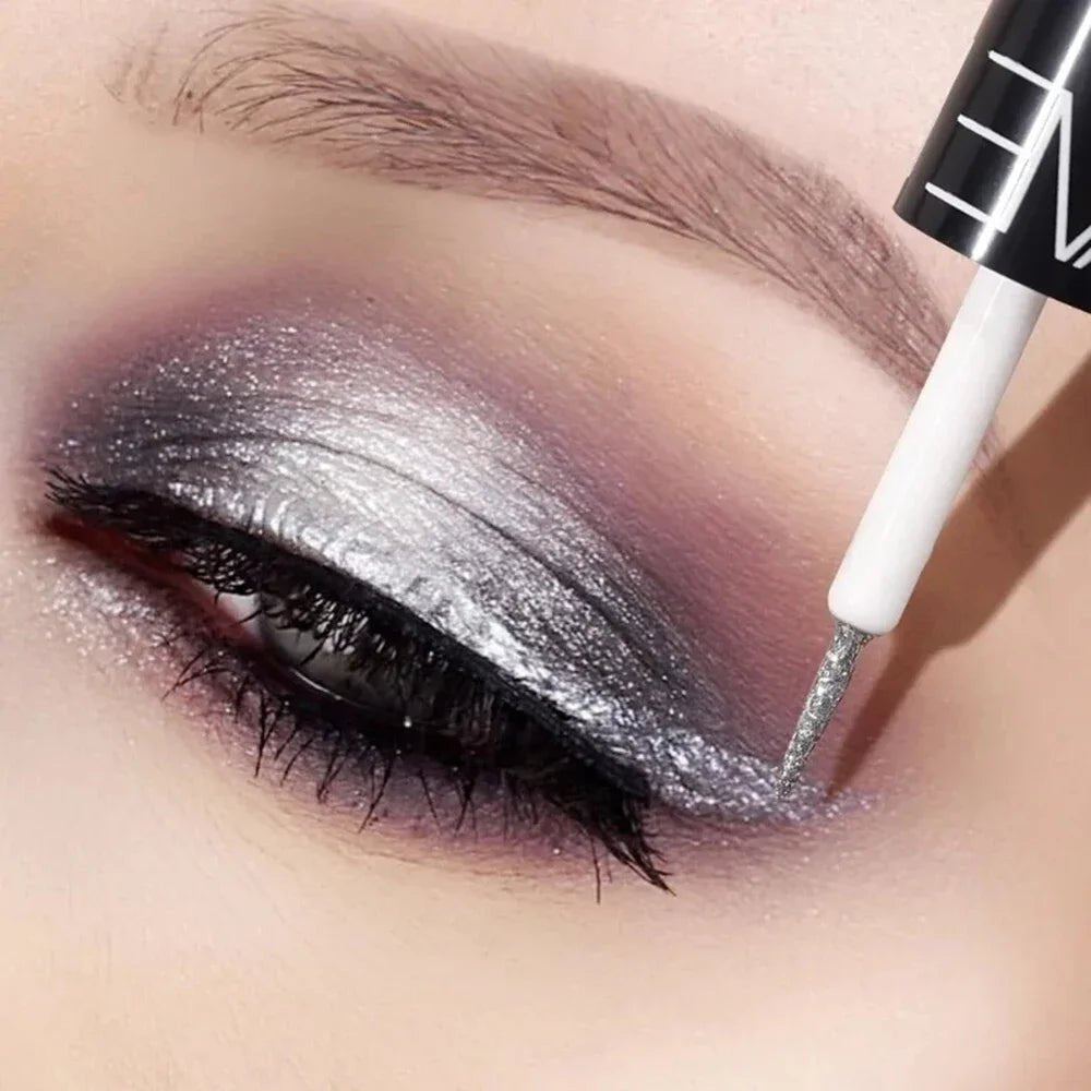 Diamond Shiny Eye Liners Eyeshadow Waterproof Silver Rose Gold Color Glitter Sequins Eyeliner Eye Shadow Makeup Beauty Cosmetics - WAREHOUSE SHOP