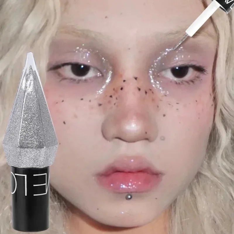 Diamond Shiny Eye Liners Eyeshadow Waterproof Silver Rose Gold Color Glitter Sequins Eyeliner Eye Shadow Makeup Beauty Cosmetics - WAREHOUSE SHOP