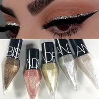 Diamond Shiny Eye Liners Eyeshadow Waterproof Silver Rose Gold Color Glitter Sequins Eyeliner Eye Shadow Makeup Beauty Cosmetics - WAREHOUSE SHOP