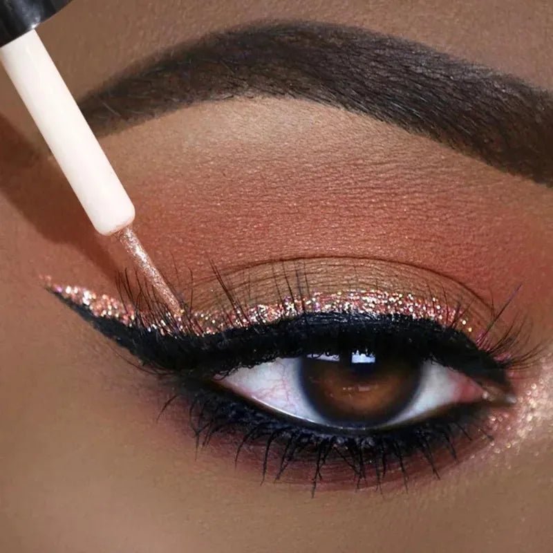 Diamond Shiny Eye Liners Eyeshadow Waterproof Silver Rose Gold Color Glitter Sequins Eyeliner Eye Shadow Makeup Beauty Cosmetics - WAREHOUSE SHOP