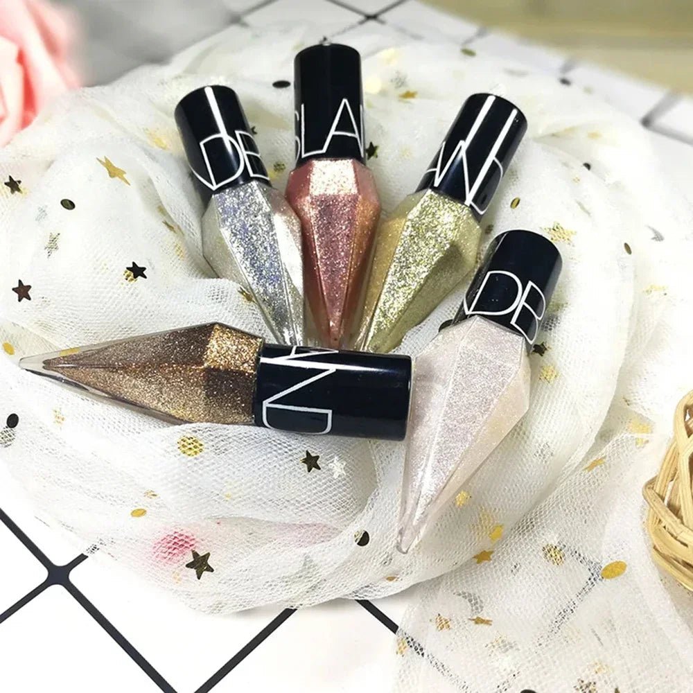 Diamond Shiny Eye Liners Eyeshadow Waterproof Silver Rose Gold Color Glitter Sequins Eyeliner Eye Shadow Makeup Beauty Cosmetics - WAREHOUSE SHOP