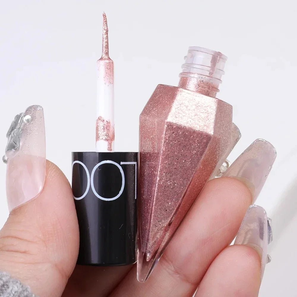 Diamond Shiny Eye Liners Eyeshadow Waterproof Silver Rose Gold Color Glitter Sequins Eyeliner Eye Shadow Makeup Beauty Cosmetics - WAREHOUSE SHOP