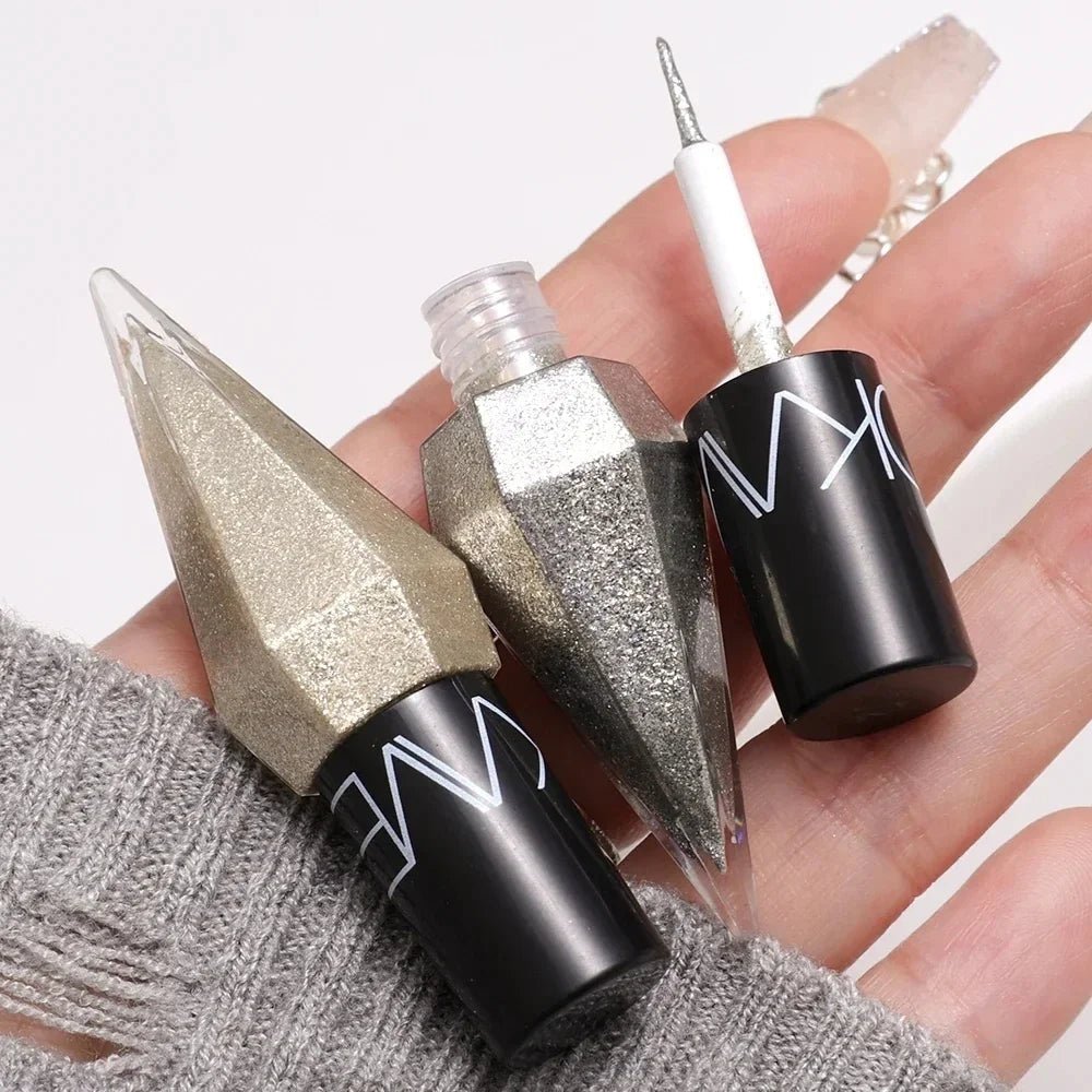 Diamond Shiny Eye Liners Eyeshadow Waterproof Silver Rose Gold Color Glitter Sequins Eyeliner Eye Shadow Makeup Beauty Cosmetics - WAREHOUSE SHOP