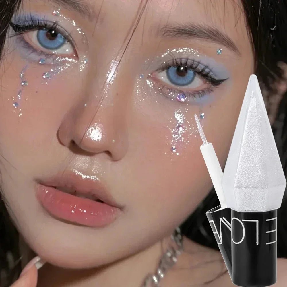 Diamond Shiny Eye Liners Eyeshadow Waterproof Silver Rose Gold Color Glitter Sequins Eyeliner Eye Shadow Makeup Beauty Cosmetics - WAREHOUSE SHOP