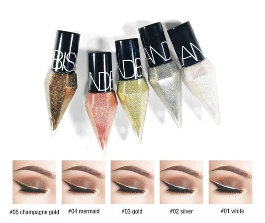 Diamond Shiny Eye Liners Eyeshadow Waterproof Silver Rose Gold Color Glitter Sequins Eyeliner Eye Shadow Makeup Beauty Cosmetics - WAREHOUSE SHOP