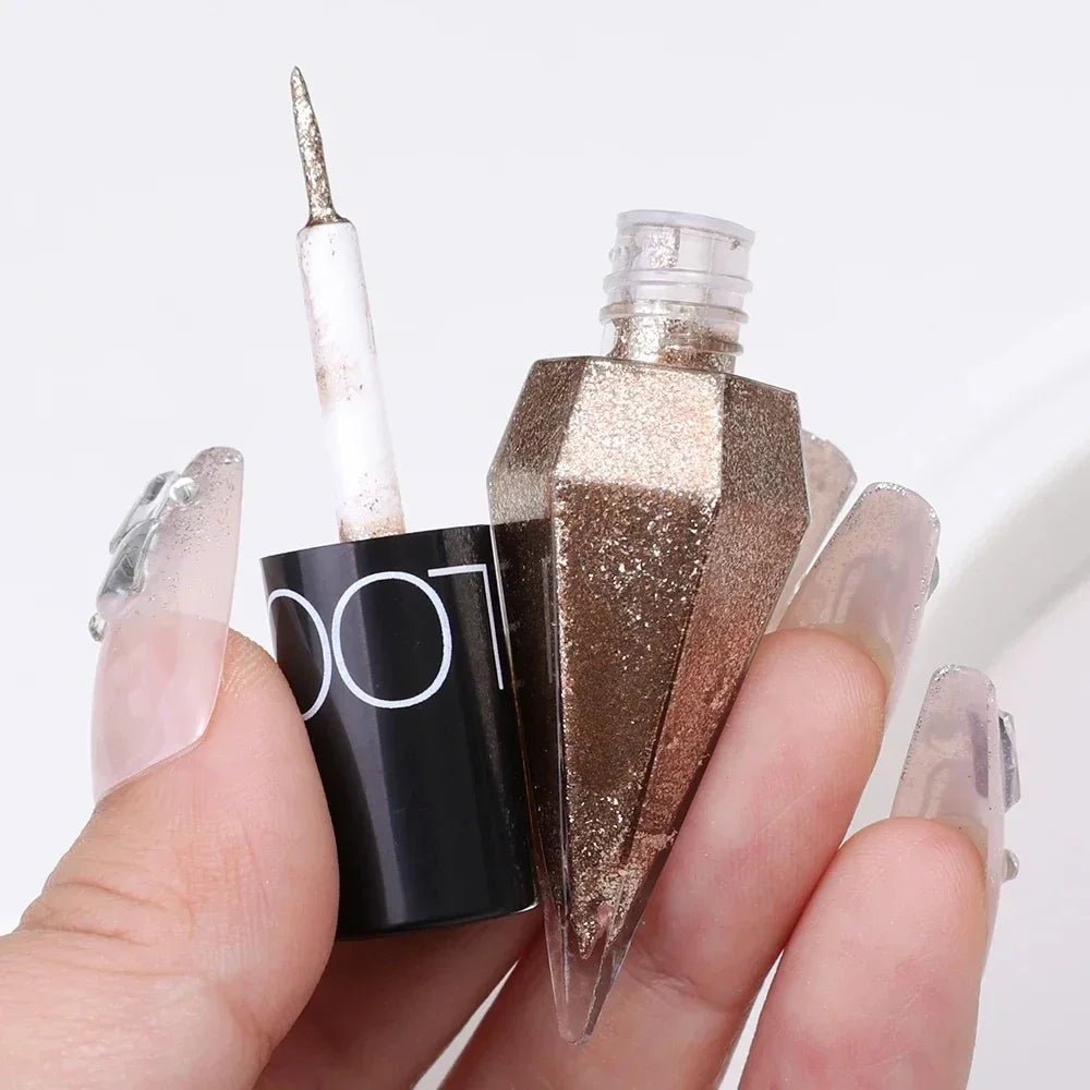 Diamond Shiny Eye Liners Eyeshadow Waterproof Silver Rose Gold Color Glitter Sequins Eyeliner Eye Shadow Makeup Beauty Cosmetics - WAREHOUSE SHOP