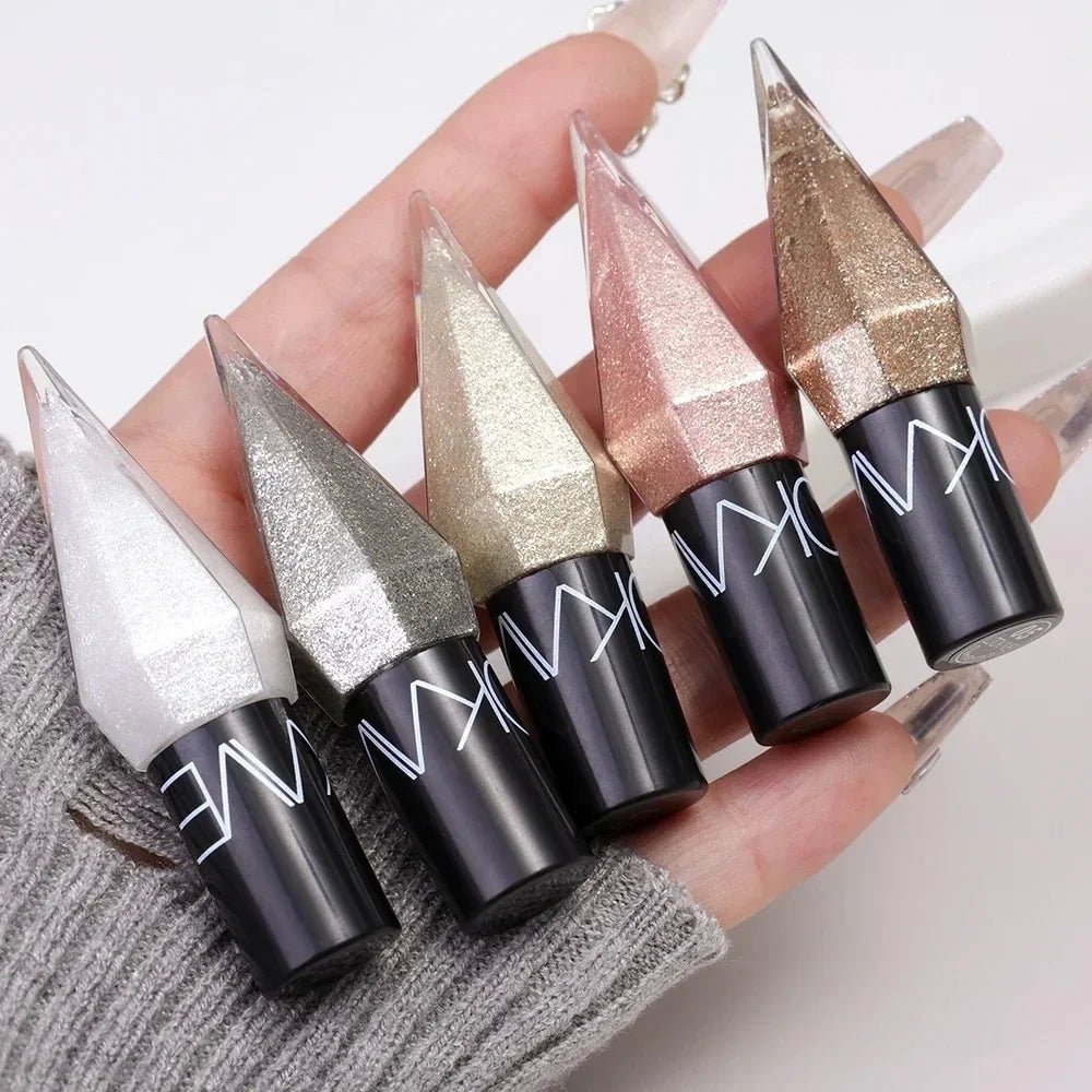 Diamond Shiny Eye Liners Eyeshadow Waterproof Silver Rose Gold Color Glitter Sequins Eyeliner Eye Shadow Makeup Beauty Cosmetics - WAREHOUSE SHOP