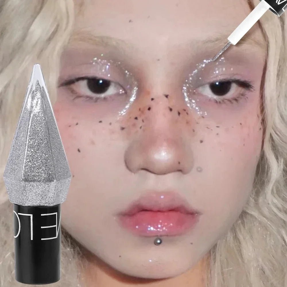 Diamond Shiny Eye Liners Eyeshadow Waterproof Silver Rose Gold Color Glitter Sequins Eyeliner Eye Shadow Makeup Beauty Cosmetics - WAREHOUSE SHOP