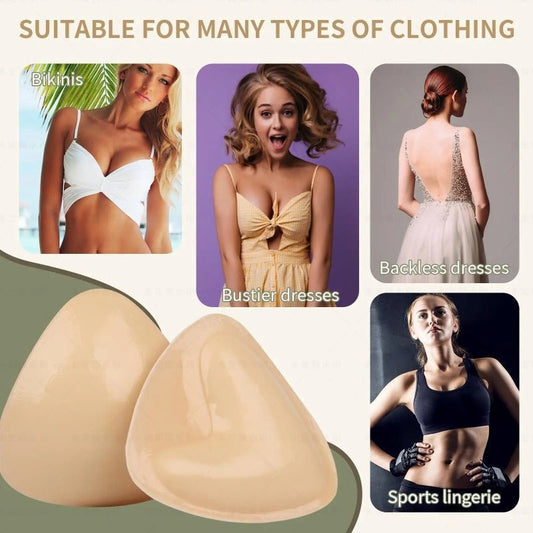 Double Sided Adhesive Sticky Bra Inserts Push Up Thick Sponge Breast Lift Pads Women Swimsuit Bikini Cup Enhancer - WAREHOUSE SHOP