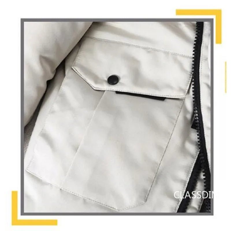Duck Down winter Coats, Hooded Fur Collar, Casual Long Puffer Jackets Quality for Men - WAREHOUSE SHOP