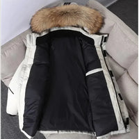 Duck Down winter Coats, Hooded Fur Collar, Casual Long Puffer Jackets Quality for Men - WAREHOUSE SHOP
