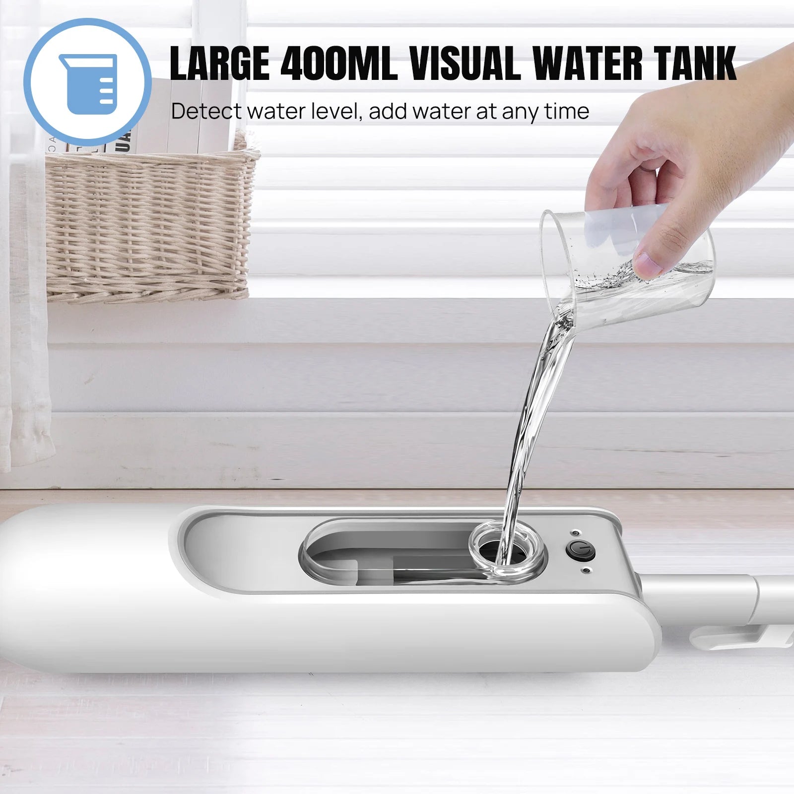 Electric Steam Mop, with 120 Degree Rotatable Head for Floor Cleaning, 5000W Steam Cleaner, 400ML Water Tank. Quality Handheld Mop - WAREHOUSE SHOP