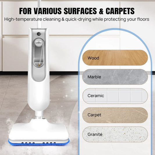 Electric Steam Mop, with 120 Degree Rotatable Head for Floor Cleaning, 5000W Steam Cleaner, 400ML Water Tank. Quality Handheld Mop - WAREHOUSE SHOP
