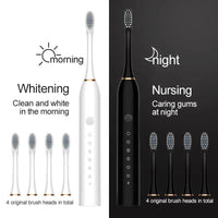 Electric Ultrasonic Toothbrush – 6 Speed Modes | Soft Bristles | USB Rechargeable | Waterproof | Adult Tooth Cleaner | Automatic Couple Set - WAREHOUSE SHOP