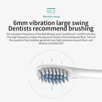 Electric Ultrasonic Toothbrush – 6 Speed Modes | Soft Bristles | USB Rechargeable | Waterproof | Adult Tooth Cleaner | Automatic Couple Set - WAREHOUSE SHOP