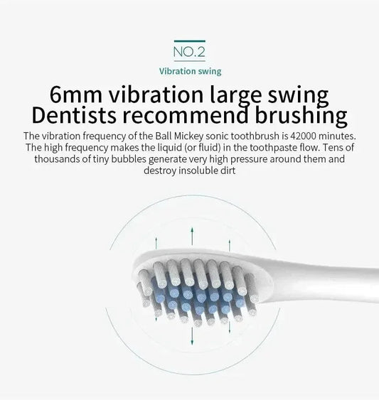 Electric Ultrasonic Toothbrush – 6 Speed Modes | Soft Bristles | USB Rechargeable | Waterproof | Adult Tooth Cleaner | Automatic Couple Set - WAREHOUSE SHOP