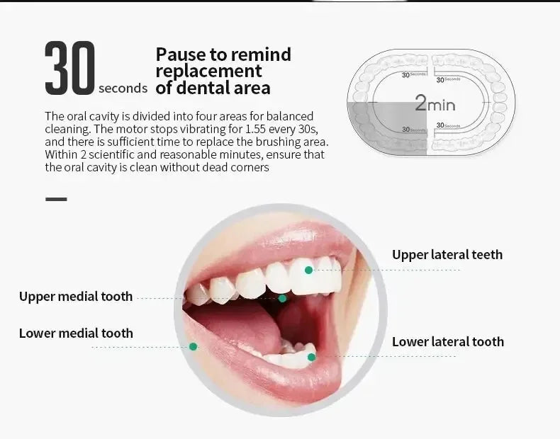 Electric Ultrasonic Toothbrush – 6 Speed Modes | Soft Bristles | USB Rechargeable | Waterproof | Adult Tooth Cleaner | Automatic Couple Set - WAREHOUSE SHOP